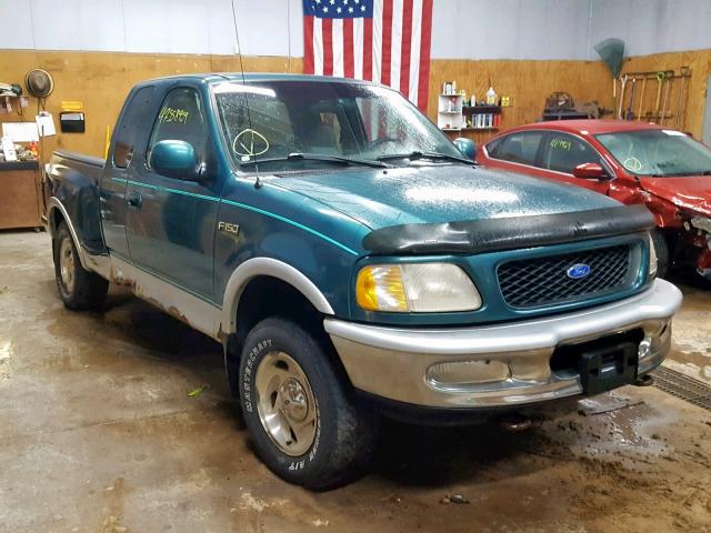 1FTDX08WXVKD56649 - 1997 FORD F150 TEAL photo 1