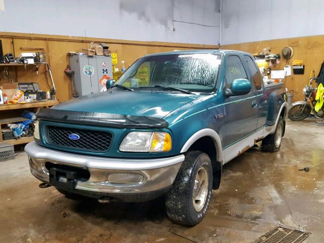 1FTDX08WXVKD56649 - 1997 FORD F150 TEAL photo 2