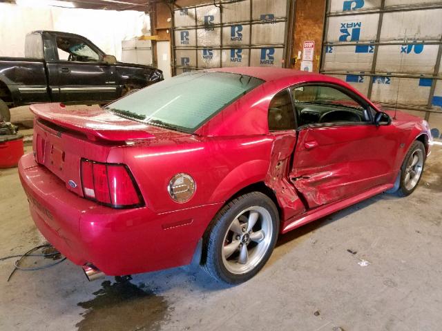 1FAFP42X61F182430 - 2001 FORD MUSTANG GT RED photo 4