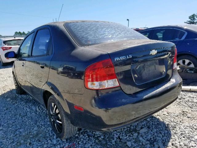 KL1TD56656B551264 - 2006 CHEVROLET AVEO BASE შავი ფოტო 3