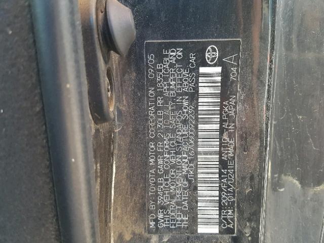 JTKDE167060092239 - 2006 TOYOTA SCION TC 黑色 照片 10