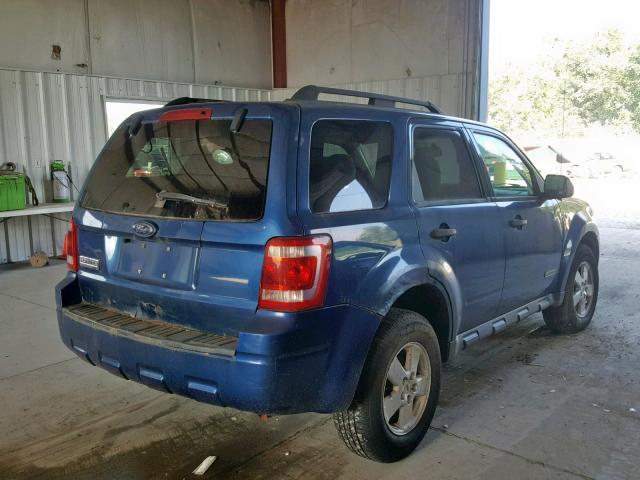 1FMCU03168KB90288 - 2008 FORD ESCAPE XLT BLUE photo 4