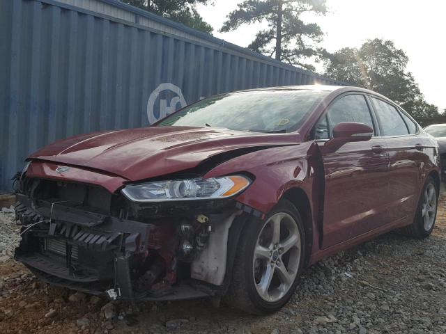 3FA6P0H98DR132475 - 2013 FORD FUSION SE RED photo 2