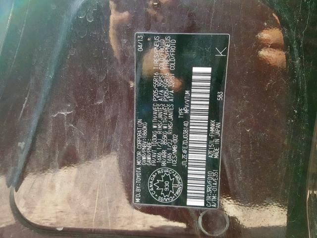 JTLZE4FE7DJ038140 - 2013 TOYOTA SCION XB 紫色 照片 10