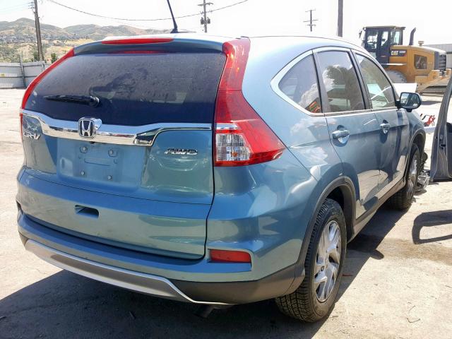 2HKRM4H77GH607787 - 2016 HONDA CR-V EXL BLUE photo 4