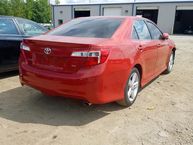 4T1BF1FK9CU603608 - 2012 TOYOTA CAMRY BASE RED photo 4
