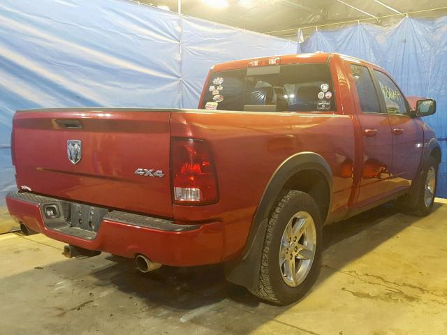 1D7RV1GT3AS186594 - 2010 DODGE DR1500 RED photo 4