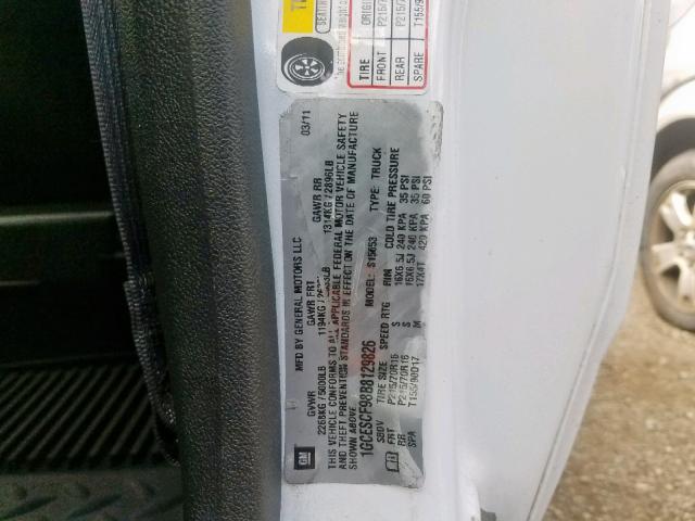 1GCESCF98B8129826 - 2011 CHEVROLET COLORADO L WHITE photo 10