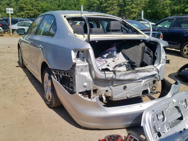 3VWLL7AJXBM023254 - 2011 VOLKSWAGEN JETTA TDI SILVER photo 3