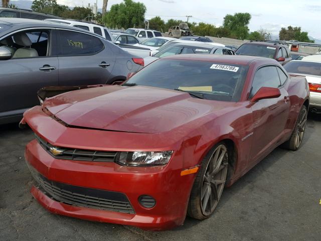 2G1FB1E30F9310489 - 2015 CHEVROLET CAMARO LS RED photo 2