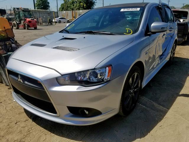 JA32V6FV4FU007162 - 2015 MITSUBISHI LANCER RAL SILVER photo 2