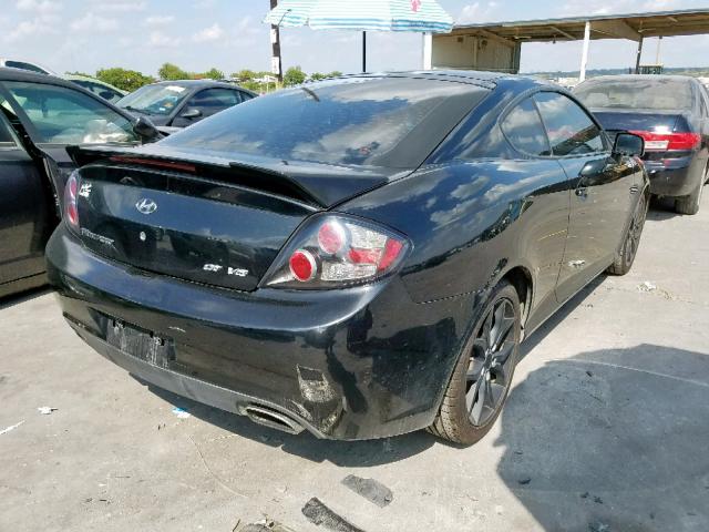 KMHHN66F47U245692 - 2007 HYUNDAI TIBURON GT BLACK photo 4