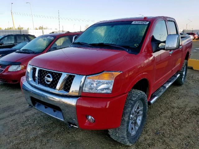 1N6AA0EC6CN324756 - 2012 NISSAN TITAN S RED photo 2