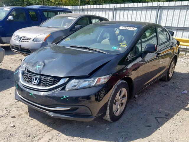 2HGFB2F54DH542871 - 2013 HONDA CIVIC LX BLACK photo 2