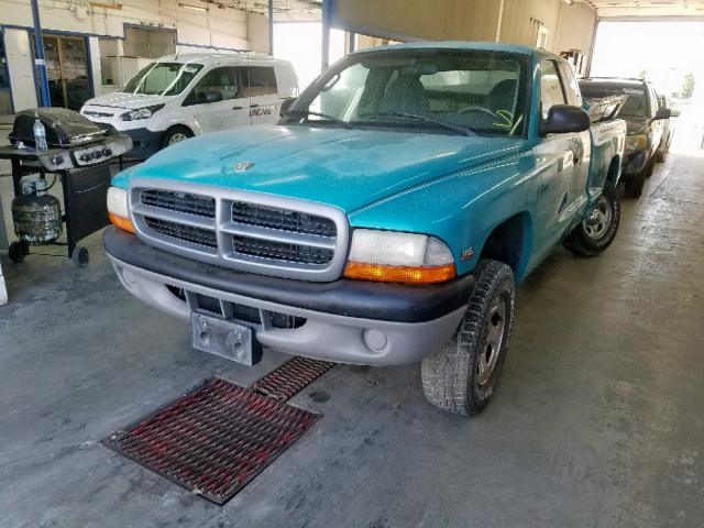 1B7GG22X0WS625365 - 1998 DODGE DAKOTA GREEN photo 2