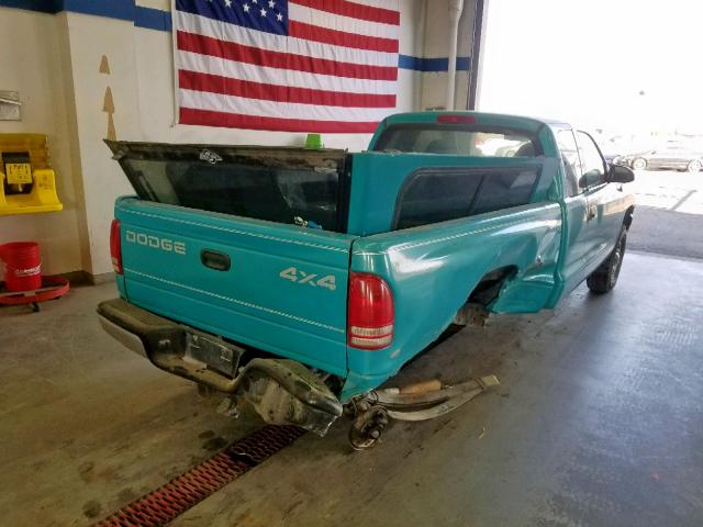 1B7GG22X0WS625365 - 1998 DODGE DAKOTA GREEN photo 4