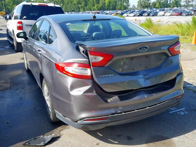 3FA6P0G74DR367956 - 2013 FORD FUSION S GRAY photo 3