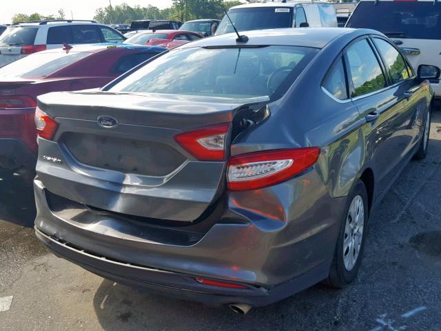 3FA6P0G74DR367956 - 2013 FORD FUSION S GRAY photo 4