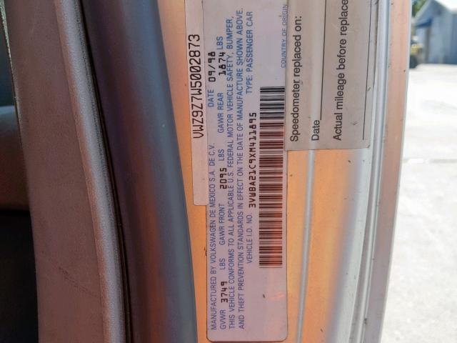 3VWBA21C9XM411895 - 1999 VOLKSWAGEN NEW BEETLE ვერცხლისფერი ფოტო 10