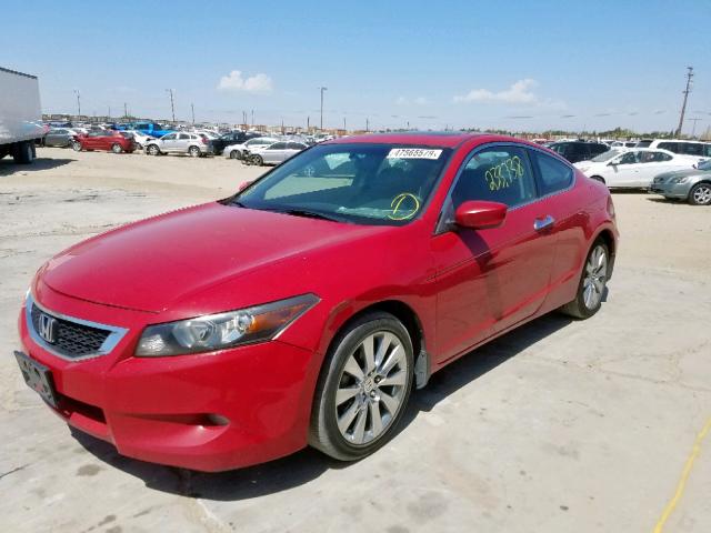 1HGCS21838A014540 - 2008 HONDA ACCORD EXL RED photo 2