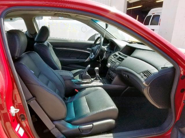 1HGCS21838A014540 - 2008 HONDA ACCORD EXL RED photo 5