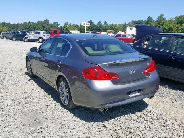 JN1DV6AP9CM810406 - 2012 INFINITI G25 BASE GRAY photo 3