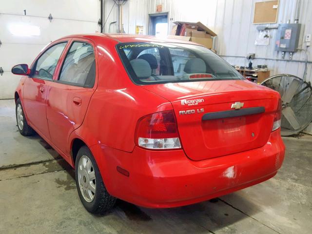 KL1TJ52654B153080 - 2004 CHEVROLET AVEO LS RED photo 3