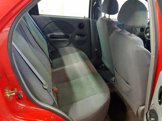 KL1TJ52654B153080 - 2004 CHEVROLET AVEO LS RED photo 6