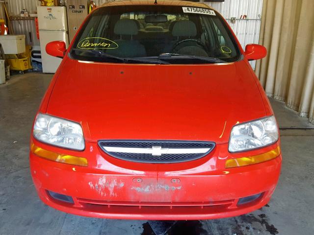 KL1TJ52654B153080 - 2004 CHEVROLET AVEO LS RED photo 9