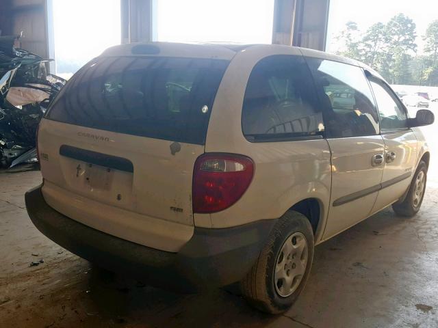 1B4GP25331B184832 - 2001 DODGE CARAVAN SE WHITE photo 4