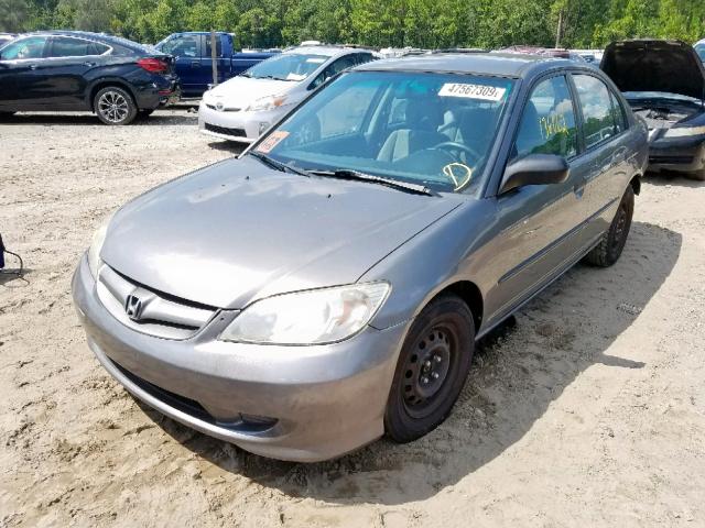 1HGES16365L010658 - 2005 HONDA CIVIC DX V GRAY photo 2