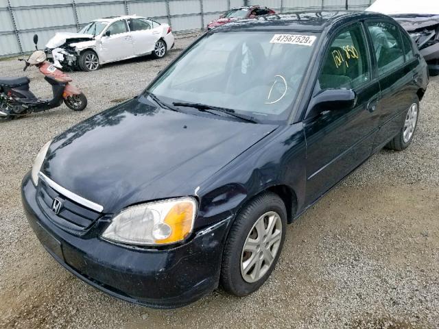2HGES26753H507414 - 2003 HONDA CIVIC EX BLACK photo 2