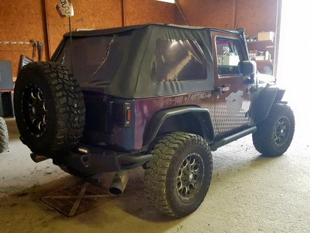 1C4GJWAG0CL197314 - 2012 JEEP WRANGLER S PURPLE photo 4