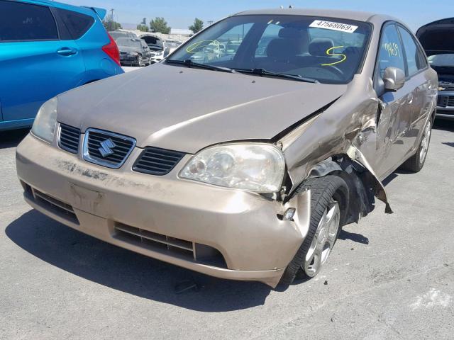 KL5JD52Z94K996609 - 2004 SUZUKI FORENZA S BEIGE photo 2