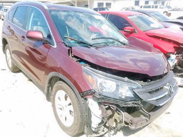 5J6RM4H70DL072111 - 2013 HONDA CR-V EXL MAROON photo 1