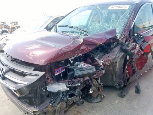 5J6RM4H70DL072111 - 2013 HONDA CR-V EXL MAROON photo 9