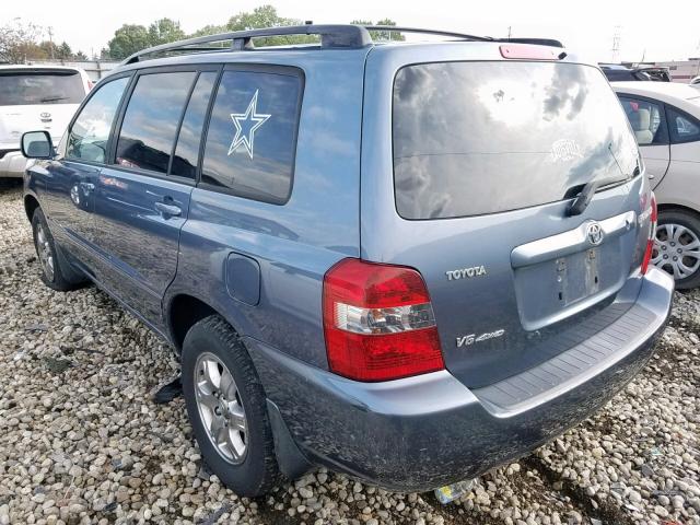 JTEEP21A450113795 - 2005 TOYOTA HIGHLANDER BLUE photo 3