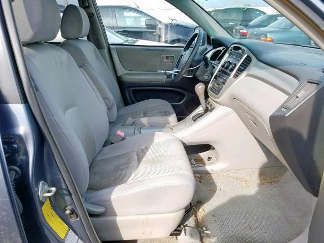 JTEEP21A450113795 - 2005 TOYOTA HIGHLANDER BLUE photo 5