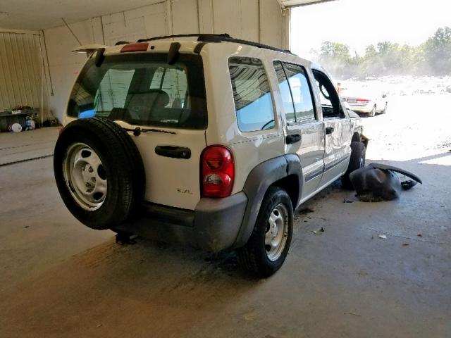 1J4GL48K52W314112 - 2002 JEEP LIBERTY SP WHITE photo 4