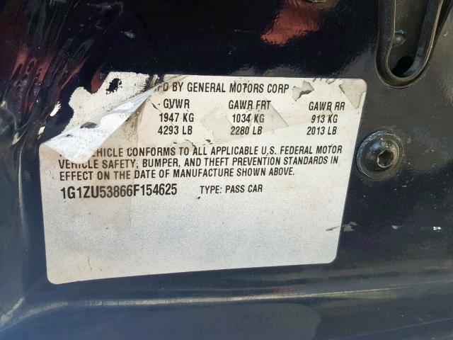 1G1ZU53866F154625 - 2006 CHEVROLET MALIBU LTZ ლურჯი ფოტო 10