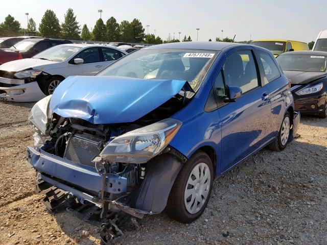 VNKJTUD35FA050779 - 2015 TOYOTA YARIS BLUE photo 2