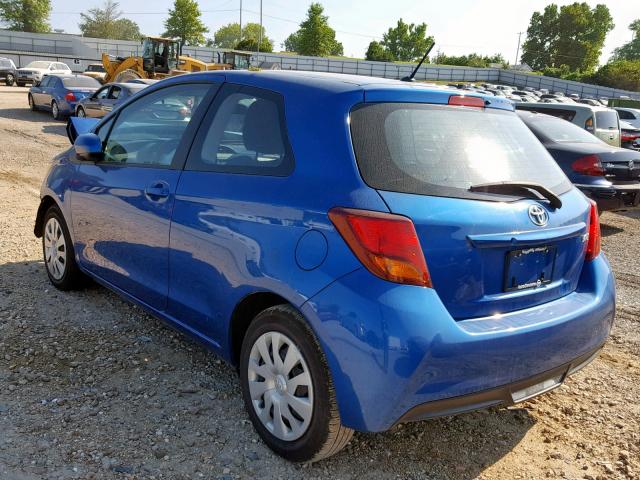 VNKJTUD35FA050779 - 2015 TOYOTA YARIS BLUE photo 3