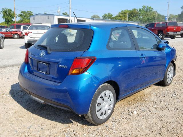 VNKJTUD35FA050779 - 2015 TOYOTA YARIS BLUE photo 4