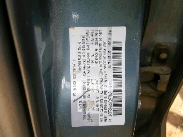 JM3TB3MA4A0237143 - 2010 MAZDA CX-9 GRAY photo 10