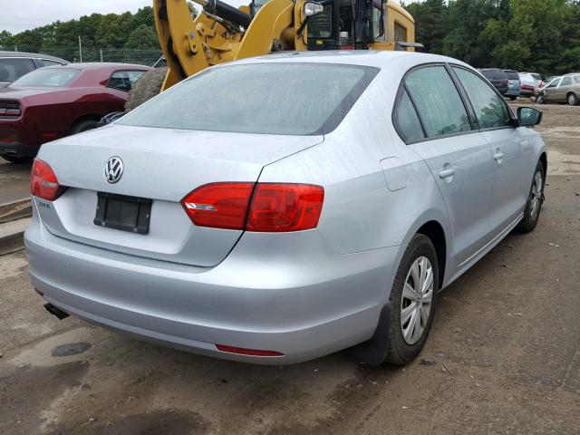 3VW1K7AJ2CM357922 - 2012 VOLKSWAGEN JETTA BASE SILVER photo 4