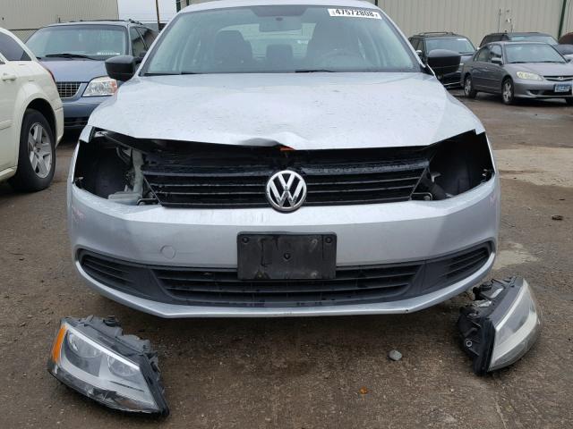 3VW1K7AJ2CM357922 - 2012 VOLKSWAGEN JETTA BASE SILVER photo 9