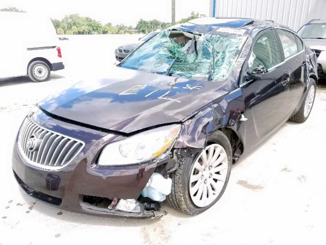 W04GX5GV9B1131234 - 2011 BUICK REGAL CXL MAROON photo 2