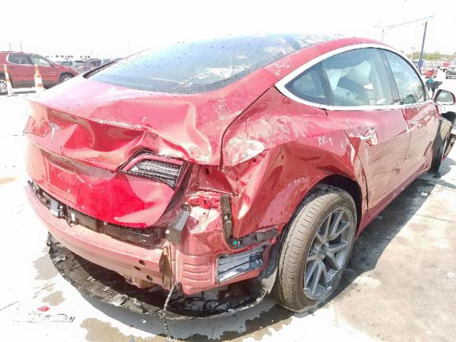 5YJ3E1EA8JF153797 - 2018 TESLA MODEL 3 RED photo 4