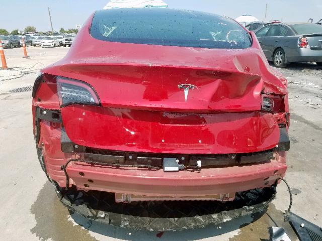 5YJ3E1EA8JF153797 - 2018 TESLA MODEL 3 RED photo 9