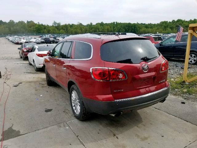 5GAKVCED1CJ170536 - 2012 BUICK ENCLAVE RED photo 3